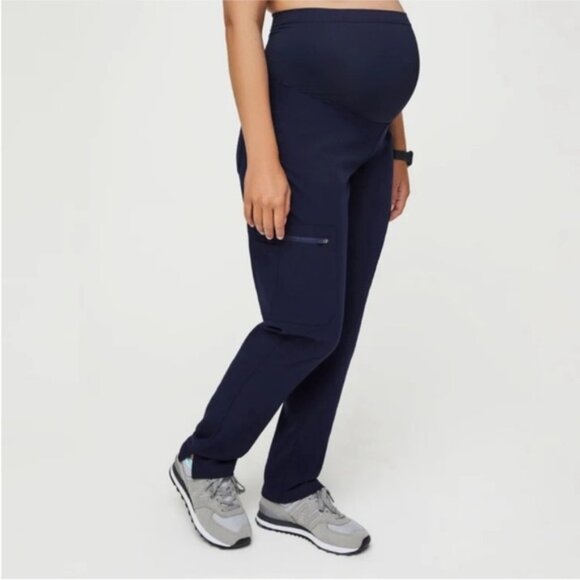 Figs Pants - FIGS Maternity Yola 3.0 Skinny Scrub Medical Pants Navy Blue Size XXL Petite